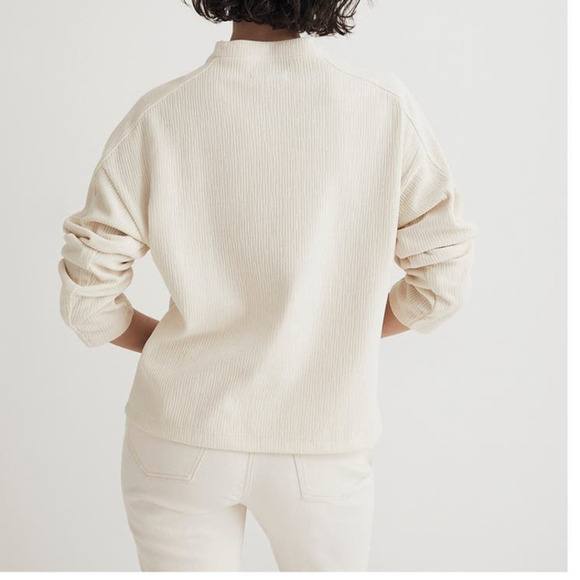 Madewell Striped Jacquard Funnelneck Top Size S - Picture 3 of 6